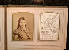Load image into Gallery viewer, antique Victorian album cabinet cards cdvs tintype mourning / memorial widow 62A