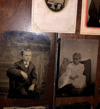 Load image into Gallery viewer, Antique / 1800s Tintype Photo Lot - All Children Boys And Girls 1870s - 1890s