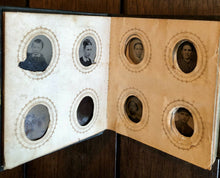 Load image into Gallery viewer, Miniature Gem Tintype Album Folk Art Drawing Men Women Children Photos
