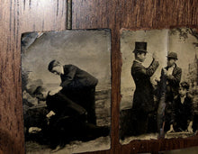 Load image into Gallery viewer, Great Collection Tintype Photos Teen Boys Playing Poker & Having Fun, with Gun