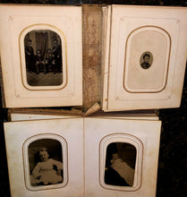 Load image into Gallery viewer, TWO civil war era albums & 74 antique photos tintypes cdvs (SA7) Maine Boston