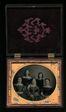Load image into Gallery viewer, 1/6 Ambrotype Group Of Victorian Girls & Young Women Union Case Antique 1850s