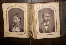 Load image into Gallery viewer, 1860s 1870s Photo Album CDVs & Tintypes Including Civil War Soldier