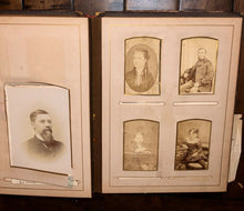 Load image into Gallery viewer, LARGE leather Victorian photo album brown family of Michigan cdv