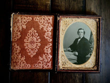 Load image into Gallery viewer, 1/4 Plate Ruby Ambrotype Photo of a Seated Man ++ Civil War Tax Stamps