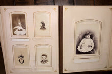 Load image into Gallery viewer, Album with Many Nice Cabinet Cards CDVs civil war tax stamps Philadelphia