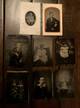 Load image into Gallery viewer, Antique / 1800s Tintype Photo Lot - All Children Boys And Girls 1870s - 1890s