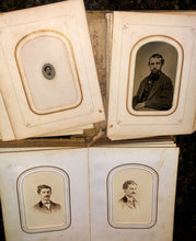 Load image into Gallery viewer, TWO civil war era albums & 74 antique photos tintypes cdvs (SA7) Maine Boston