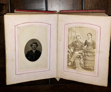 Load image into Gallery viewer, Antique Photo Album, Tintypes, CDV, Obituary, Brooklyn New York Iowa