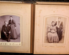 Load image into Gallery viewer, large leather album and 56 antique photos
