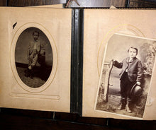 Load image into Gallery viewer, Leather Photo Album with Antique Tintypes & CDVs