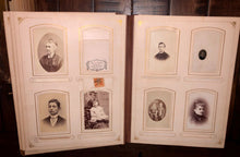 Load image into Gallery viewer, Album with Many Nice Cabinet Cards CDVs civil war tax stamps Philadelphia