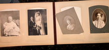 Load image into Gallery viewer, Nice leather photo album and antique Victorian era cabinet cards