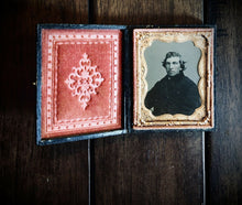 Load image into Gallery viewer, Civil War 1860s Tintype Handsome Man Long Styled Hair Louisiana Photographer?