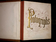 Load image into Gallery viewer, antique leather 1860s 1870s album with old 1800s photos tax stamps