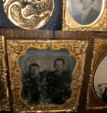 Load image into Gallery viewer, Photo Lot 1850s 1860s Black Mourning ? Ribbon Antique Button Tintype Ambrotypes