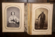 Load image into Gallery viewer, 1860s 1870s Photo Album CDVs & Tintypes Including Civil War Soldier