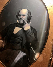 Load image into Gallery viewer, Unusual Half Plate Daguerreotype Bald Man Touching Face! Deaf / Sign Language ??