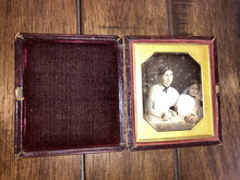 Load image into Gallery viewer, Intriguing 1840s 1/6 Daguerreotype Woman Sick or Mourning? Girl & Hidden Figure