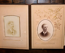 Load image into Gallery viewer, LARGE leather Victorian photo album brown family of Michigan cdv