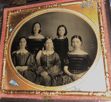 Load image into Gallery viewer, 1/6 Ambrotype Group Of Victorian Girls & Young Women Union Case Antique 1850s