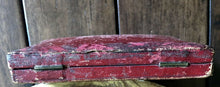 Load image into Gallery viewer, Empty Red Leather Hinged Photo Case & Heavy Square Mat - 1/4 Plate-ish