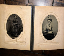 Load image into Gallery viewer, Leather Photo Album with Antique Tintypes & CDVs