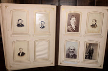 Load image into Gallery viewer, Album with Many Nice Cabinet Cards CDVs civil war tax stamps Philadelphia
