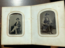 Load image into Gallery viewer, Antique Photo Album & Tintypes Working Men Cowboy Occupational Outlaw Types Women