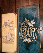 Load image into Gallery viewer, FOUR large oblong antique victorian photo albums some kansas many ids genealogy