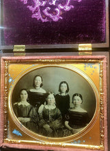 Load image into Gallery viewer, 1/6 Ambrotype Group Of Victorian Girls & Young Women Union Case Antique 1850s