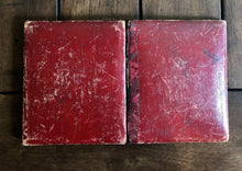 Load image into Gallery viewer, Empty Red Leather Hinged Photo Case & Heavy Square Mat - 1/4 Plate-ish