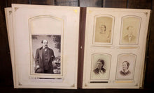 Load image into Gallery viewer, Album with Many Nice Cabinet Cards CDVs civil war tax stamps Philadelphia