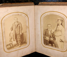 Load image into Gallery viewer, antique photo album 35 1860s & 1870s CDVs and Tintypes - Wisconsin