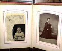 Load image into Gallery viewer, Antique Photo Album, Tintypes, CDV, Obituary, Brooklyn New York Iowa