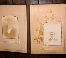 Load image into Gallery viewer, LARGE leather Victorian photo album brown family of Michigan cdv