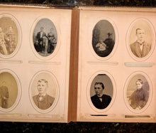 Load image into Gallery viewer, large leather album and 56 antique photos