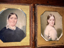 Load image into Gallery viewer, Edward Dodge Antique Portrait Miniatures Virginia Mother & Daughter Holding Doll