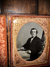 Load image into Gallery viewer, 1/4 Plate Ruby Ambrotype Photo of a Seated Man ++ Civil War Tax Stamps