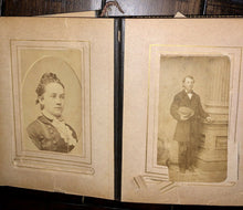 Load image into Gallery viewer, Leather Photo Album with Antique Tintypes & CDVs