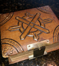 Load image into Gallery viewer, antique leather 1860s 1870s album with old 1800s photos tax stamps