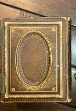 Load image into Gallery viewer, nice quality EMPTY leather photo album antique 1860s for CDV or tintypes
