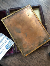 Load image into Gallery viewer, 1/4 Daguerreotype Handsome Couple PB Case Photographer Business Card 1850s