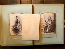 Load image into Gallery viewer, Antique photo album mourning widow Cabinet Cards tintype CDV