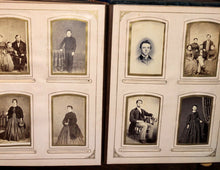 Load image into Gallery viewer, Overloaded Antique album 1860s 1870s tintypes cabinet cards CDV photos Ohio Indy