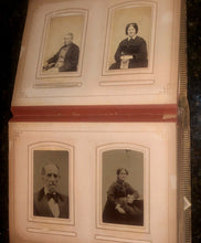 Load image into Gallery viewer, Leather album and lots of antique Victorian era photos tintypes cdvs