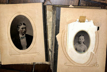 Load image into Gallery viewer, Leather Photo Album with Antique Tintypes & CDVs