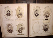 Load image into Gallery viewer, Album with Many Nice Cabinet Cards CDVs civil war tax stamps Philadelphia