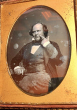Load image into Gallery viewer, Unusual Half Plate Daguerreotype Bald Man Touching Face! Deaf / Sign Language ??