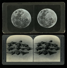 Load image into Gallery viewer, 2 Antique 1800s Photos Bats & Full Moon Halloween Delight! Witch / Creepy Int